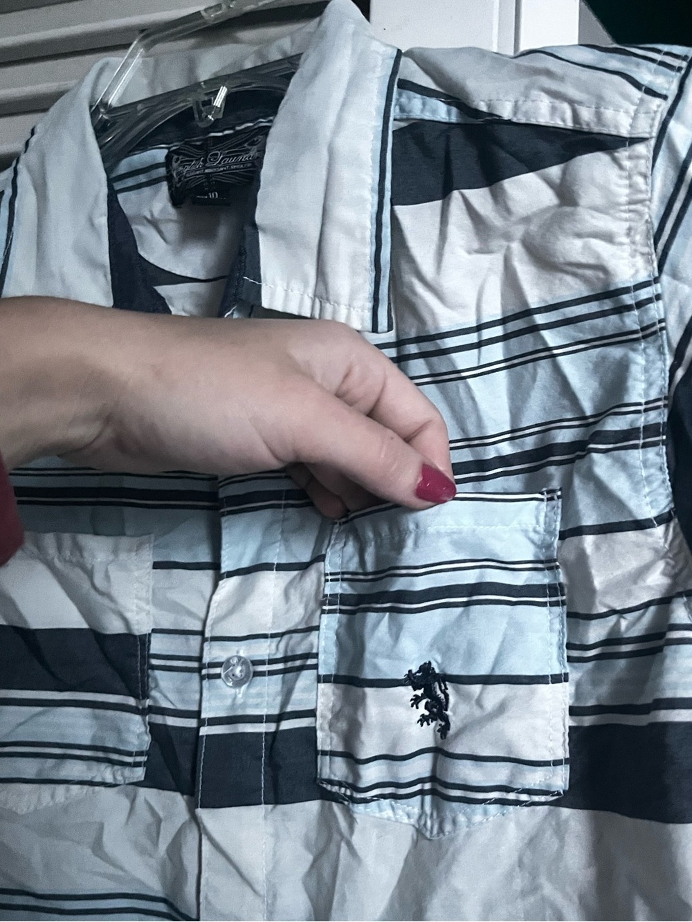 English Laundry button up striped collared t shirt